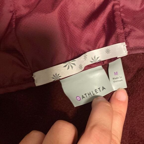Athleta Womens Activewear Full Zip Jacket Burgundy Medium Fair Condition - Picture 3 of 9